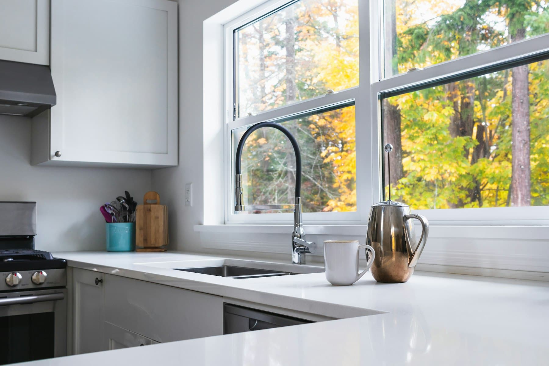 Window style and color samples shown in a home